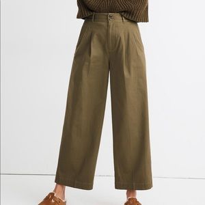 Madewell pleated wide leg pants (white)